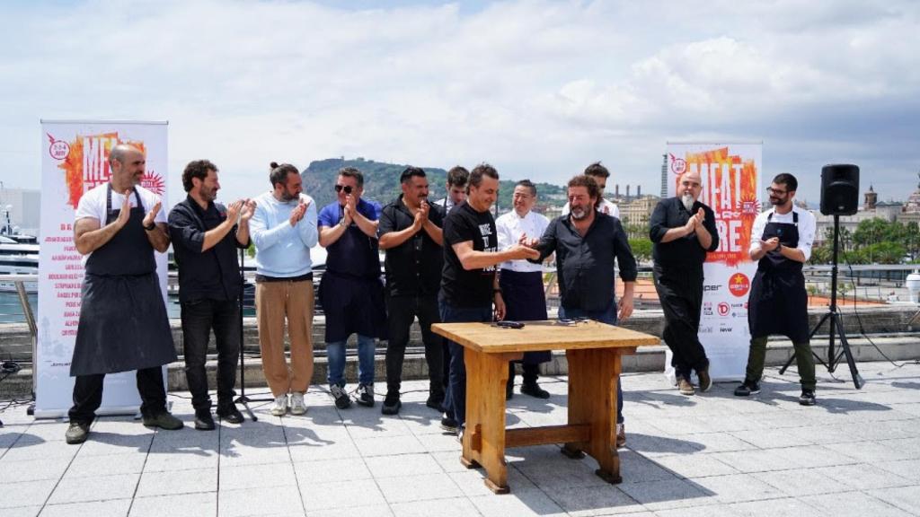 Algunos de los participantes del Meat & Fire durante su presentación.