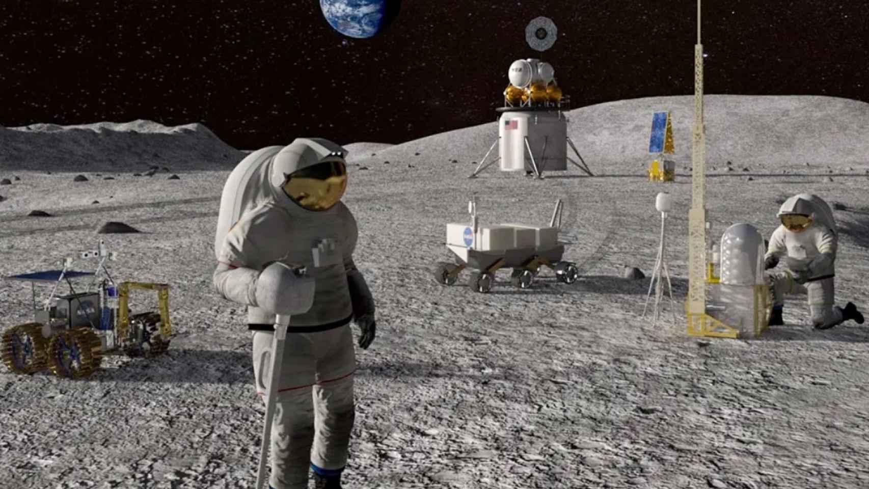 Concepto artístico de la exploración lunar humana.