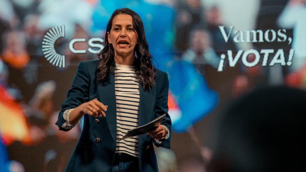 Inés Arrimadas durante un acto de campaña para Ciudadanos