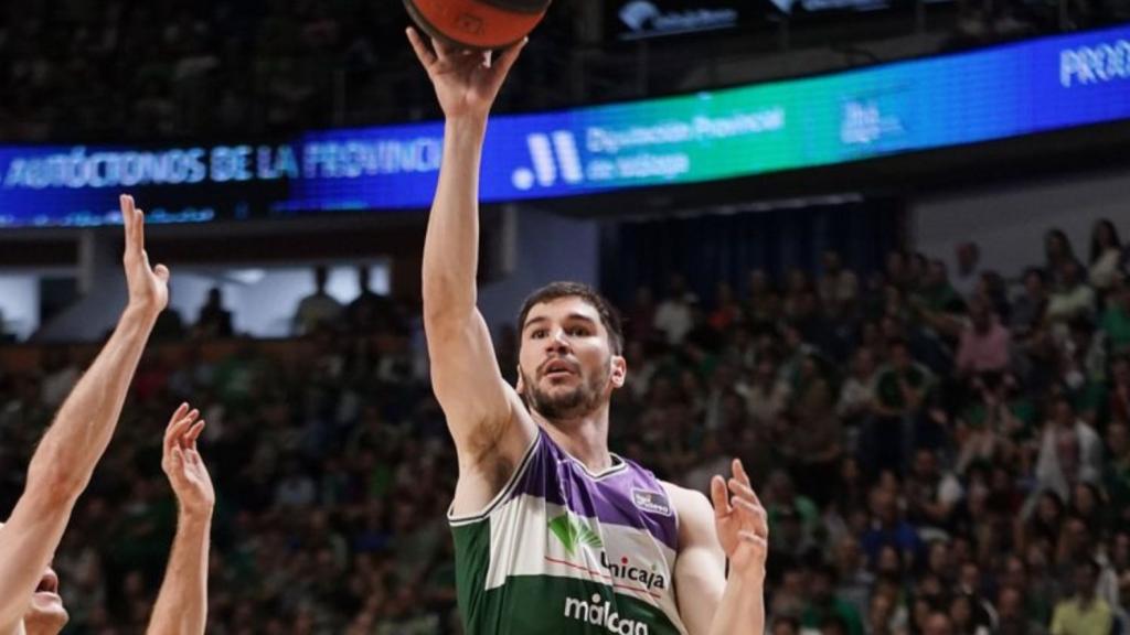 Darío Brizuela durante el Unicaja de Málaga vs. Lenovo Tenerife