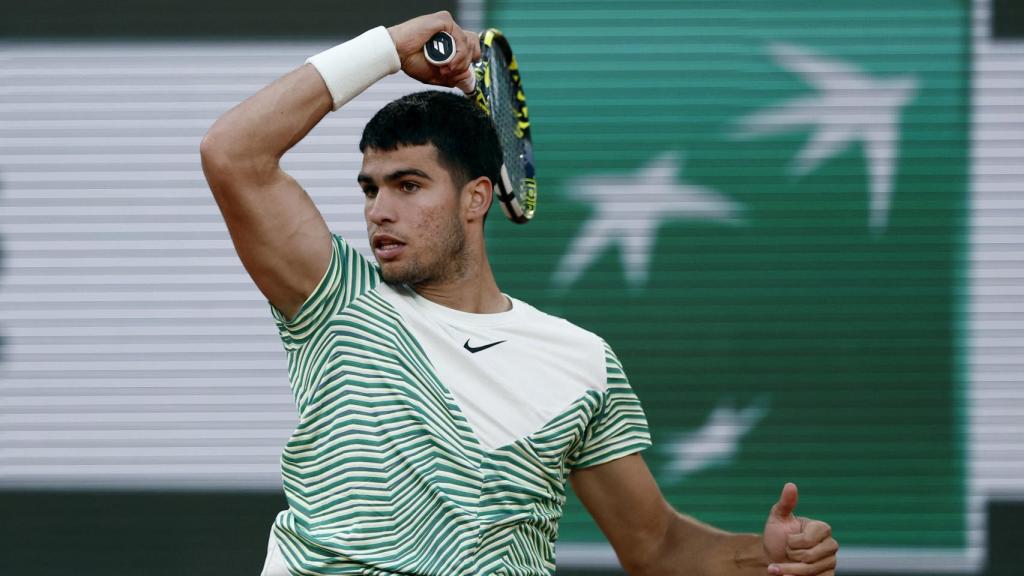 Alcaraz, en el partido ante Shapovalov.