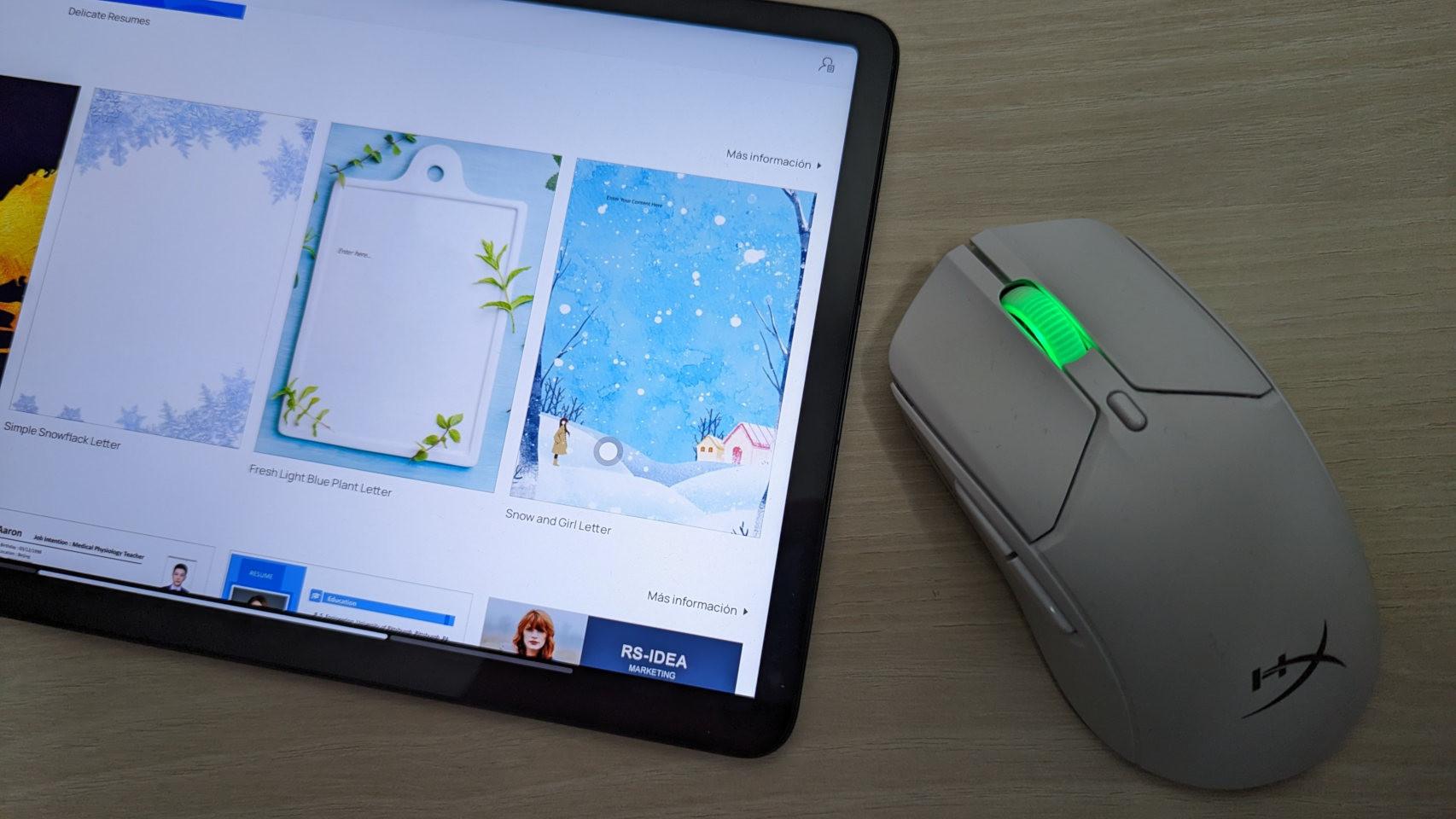 El ratón de HyperX funciona perfectamente con una tablet Android