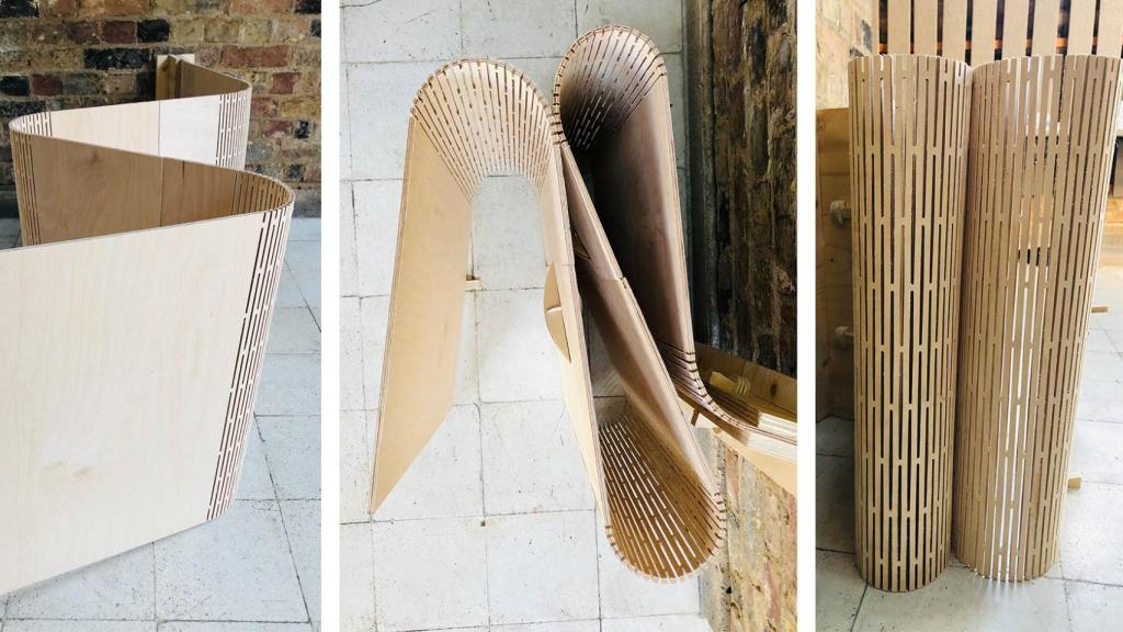 Los muros de madera flexible del proyecto 'Ephemeral'