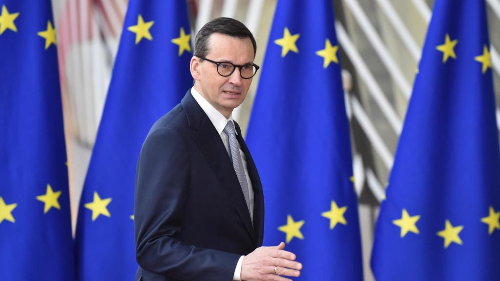 El primer ministro polaco, Mateusz Morawiecki, durante la última cumbre de marzo de 2023