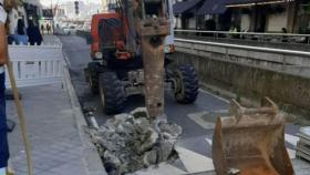 Trabajos en la calle Picavia de A Coruña