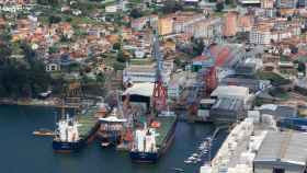 Vista aérea de los Astilleros San Enrique, en Vigo.