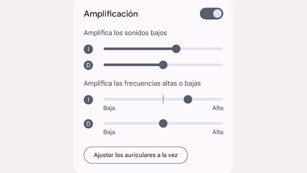 Ajustes de Amplificador de sonido
