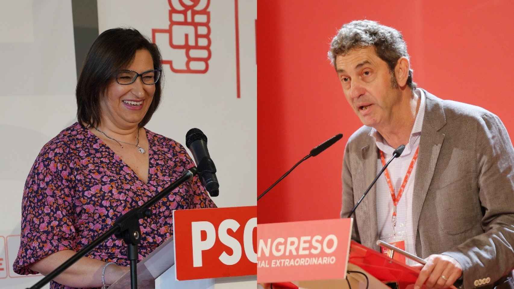 Los senadores del PSOE por Valladolid Sara Galván y Manuel Escarda.