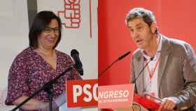 Los senadores del PSOE por Valladolid Sara Galván y Manuel Escarda.