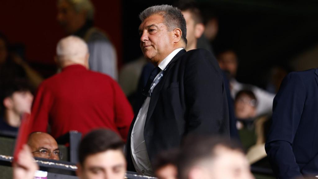 Joan Laporta, durante un partido en el palco.