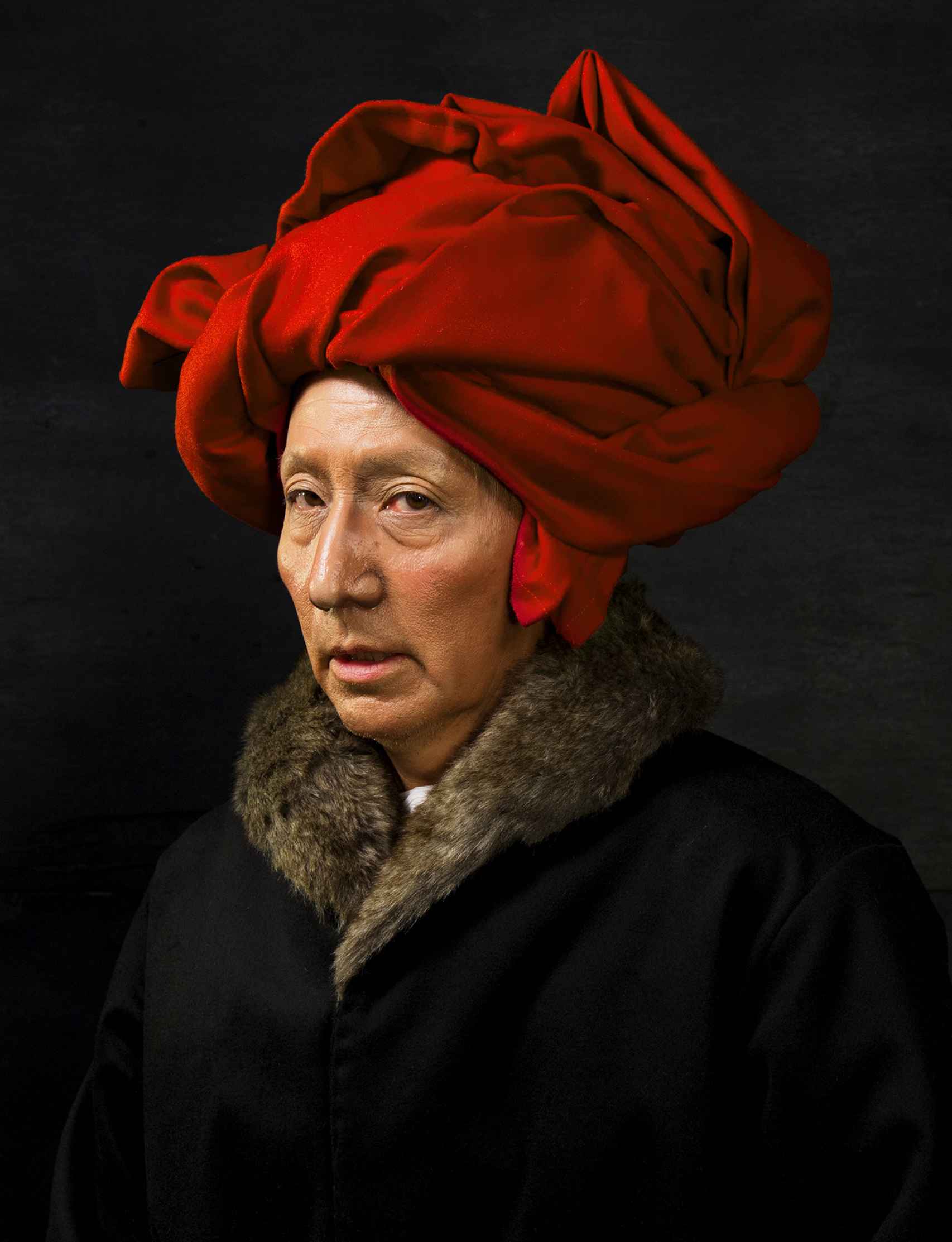 Yasumasa Morimura: 'Van Eyck in a red Turban', 2016