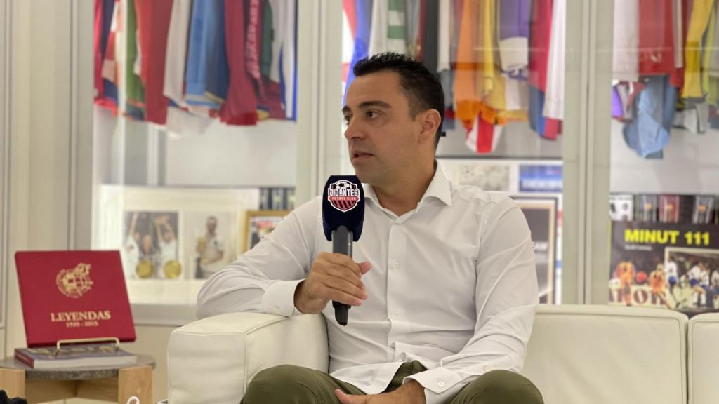 Xavi Hernández, durante la entrevista.