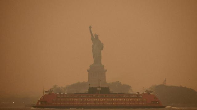 Imágenes de la contaminación provocada por los incendios de Canadá en Nueva York