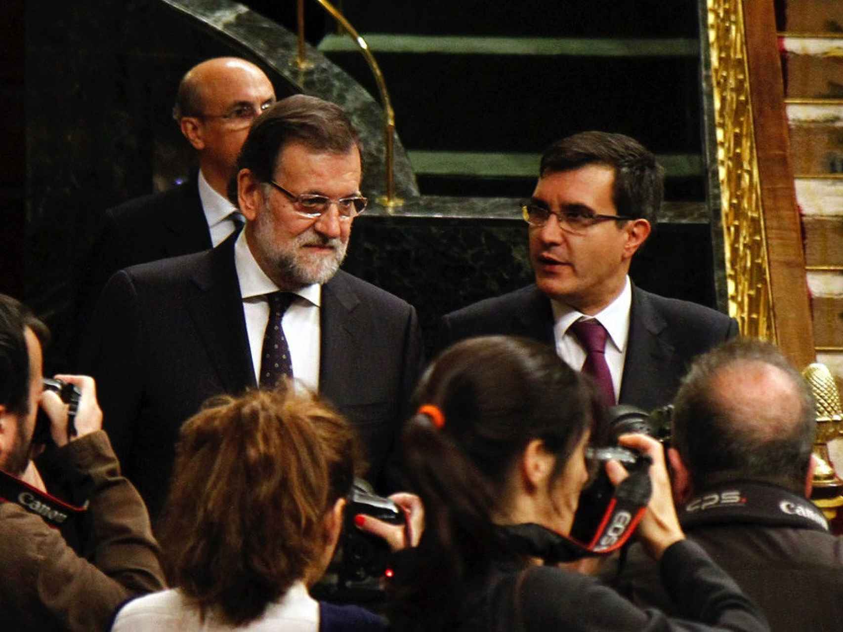 José Luis Ayllón, junto a Mariano Rajoy, en el Congreso.