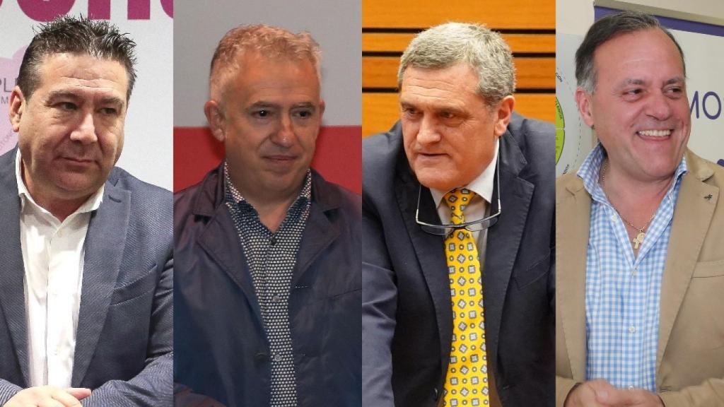 Los líderes de UPL, Luis Mariano Santos, Soria Ya, Ángel Ceña, Por Ávila, Pedro Pascual y Vamos Palencia, Domiciano Curiel.