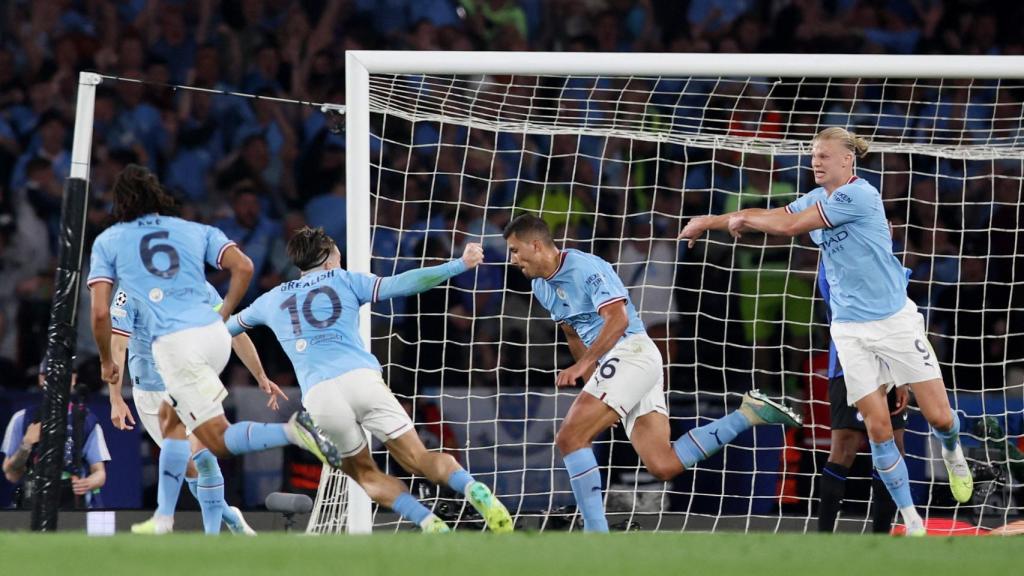 Rodrigo celebra el gol de la victoria en la final de Champions League.