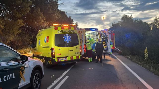 Imagen de los servicios de emergencia en el lugar del accidente en Madrid