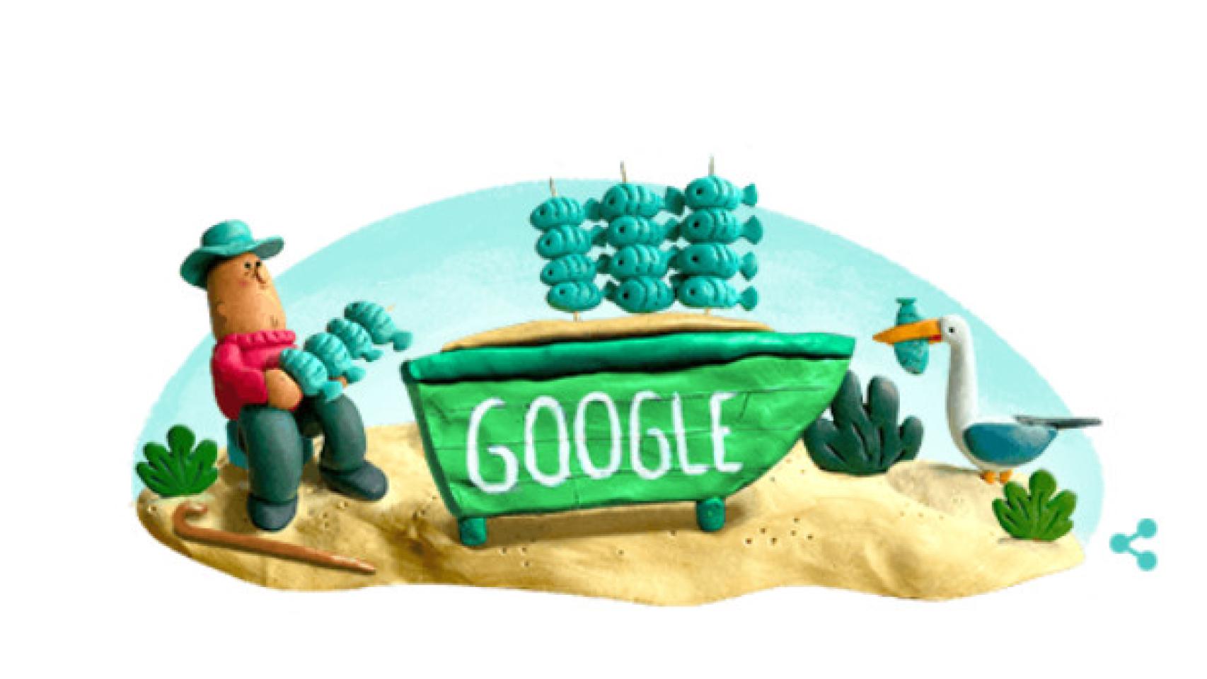 Doodle de Google dedicado al espeto malagueño.