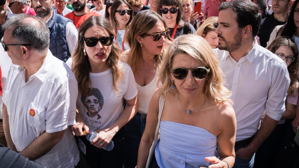 La ministra de Igualdad, Irene Montero, junto a Yolanda Díaz el pasado 1 de mayo.