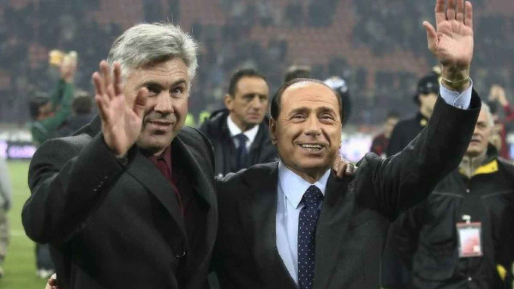 Carlo Ancelotti, con Berlusconi.