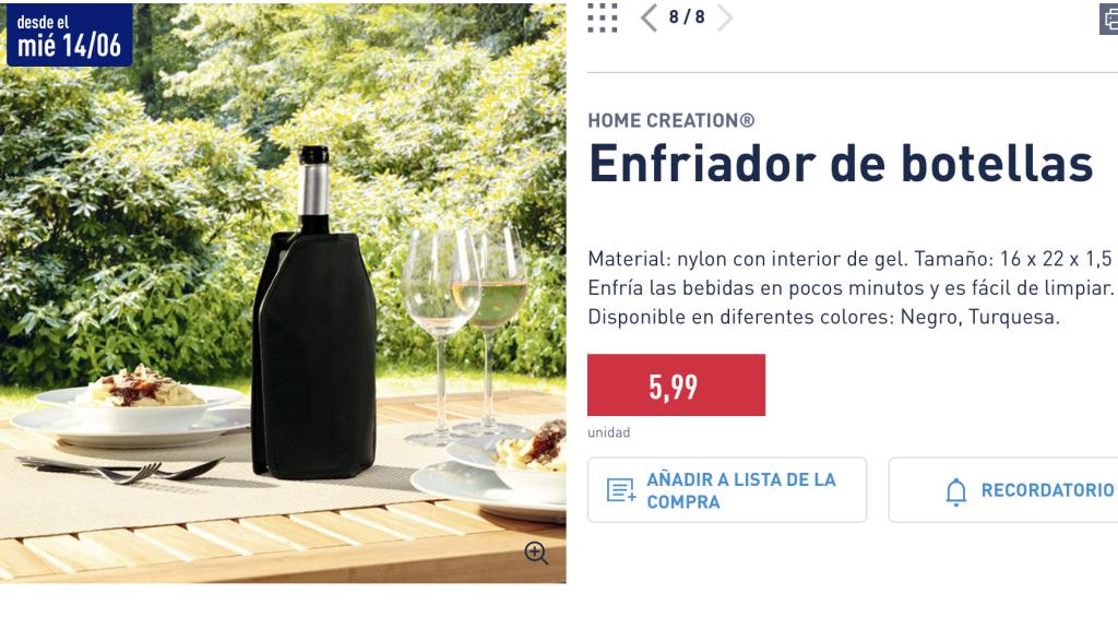 Enfriador de botellas.