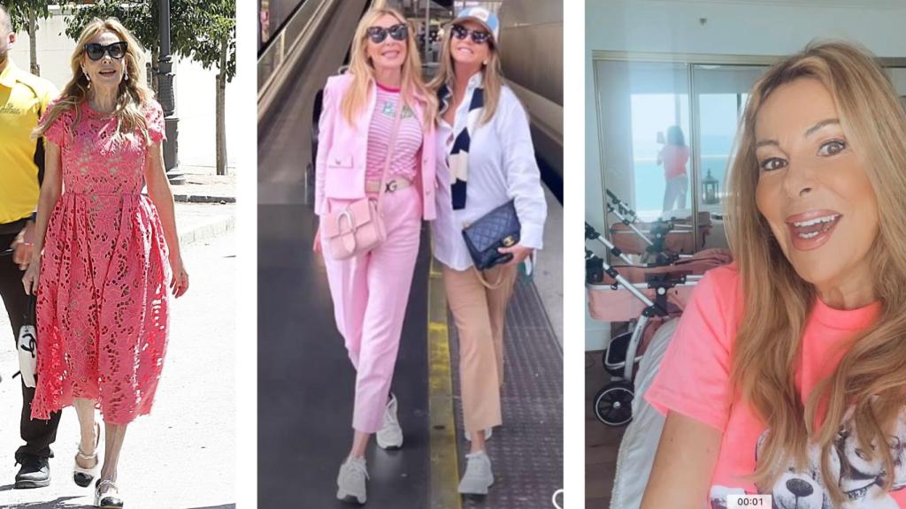 La presentadora, con tres looks en rosa.