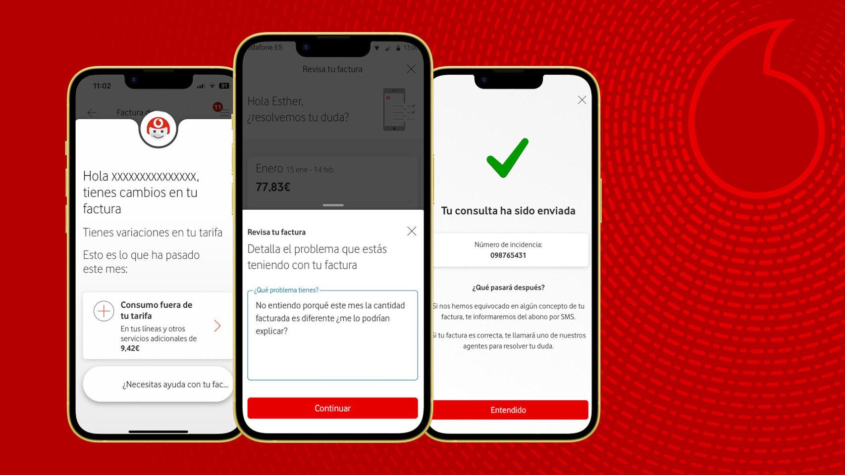 La app de Vodafone ahora repasa la factura automáticamente