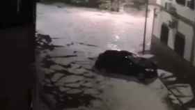 Una fuerte tormenta de agua y granizo anega varias calles de Sonseca (Toledo)