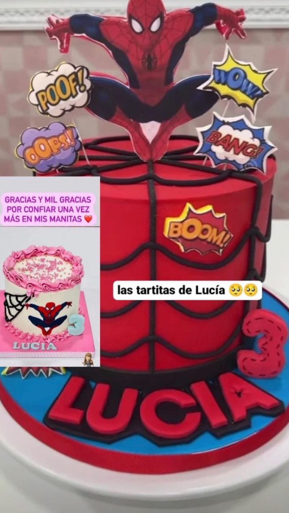 Las dos tartas, con motivo del cumpleaños de Lucía, que hizo la tienda de repostería Raymi Cakes.