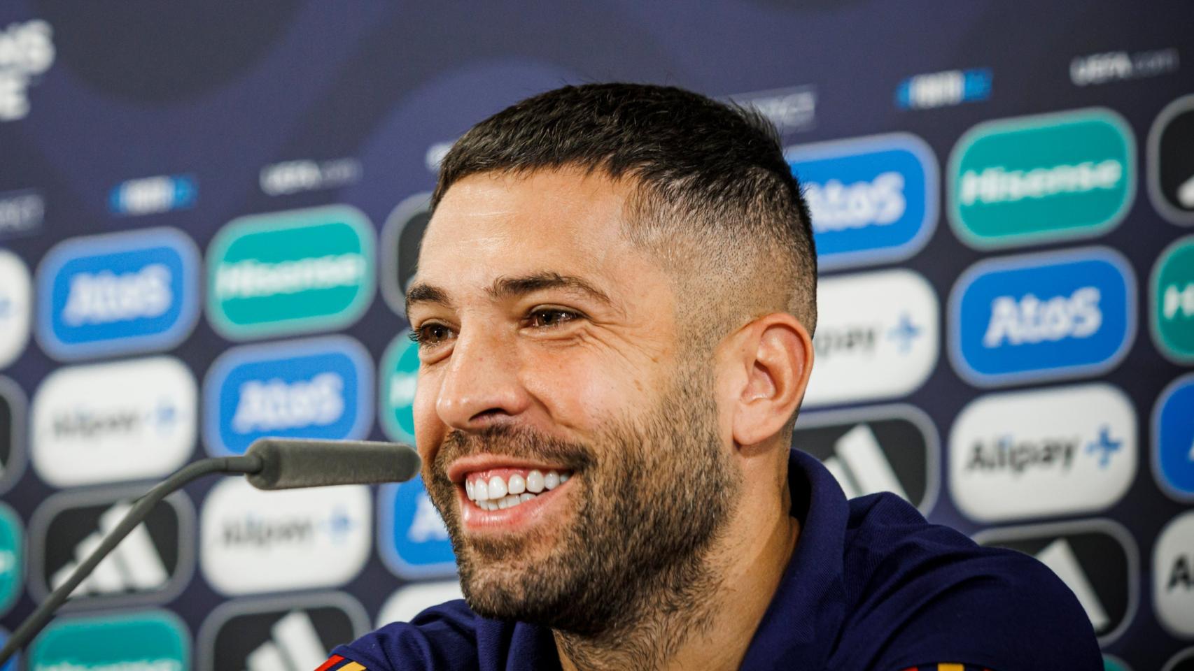 Jordi Alba, durante la rueda de prensa de la Selección previa a la Nations League.