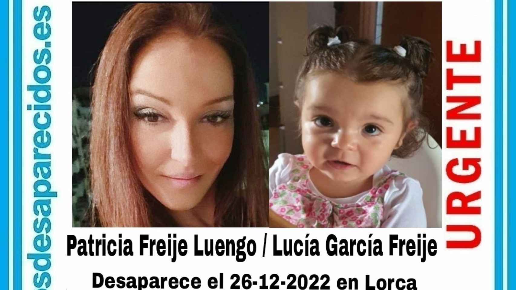 Patricia Freije, junto a su hija, Lucía, de 15 meses, en la alerta lanzada por SOS Desaparecidos.