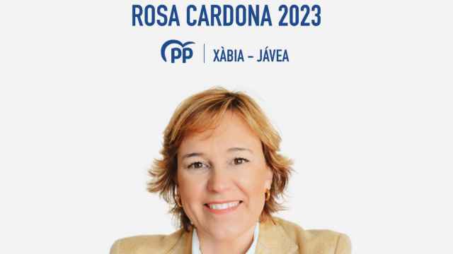 Rosa Cardona, del PP de Xàbia, en el cartel electoral.