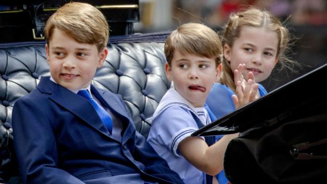 Los príncipes George, Charlotte y Louis en junio del año pasado.