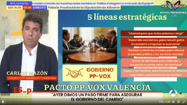 Carlos Mazón interviene en el programa 'Espejo Público'.