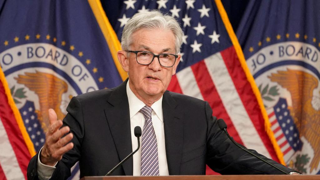 El presidente de la Reserva Federal, Jerome Powell, durante una rueda de prensa.