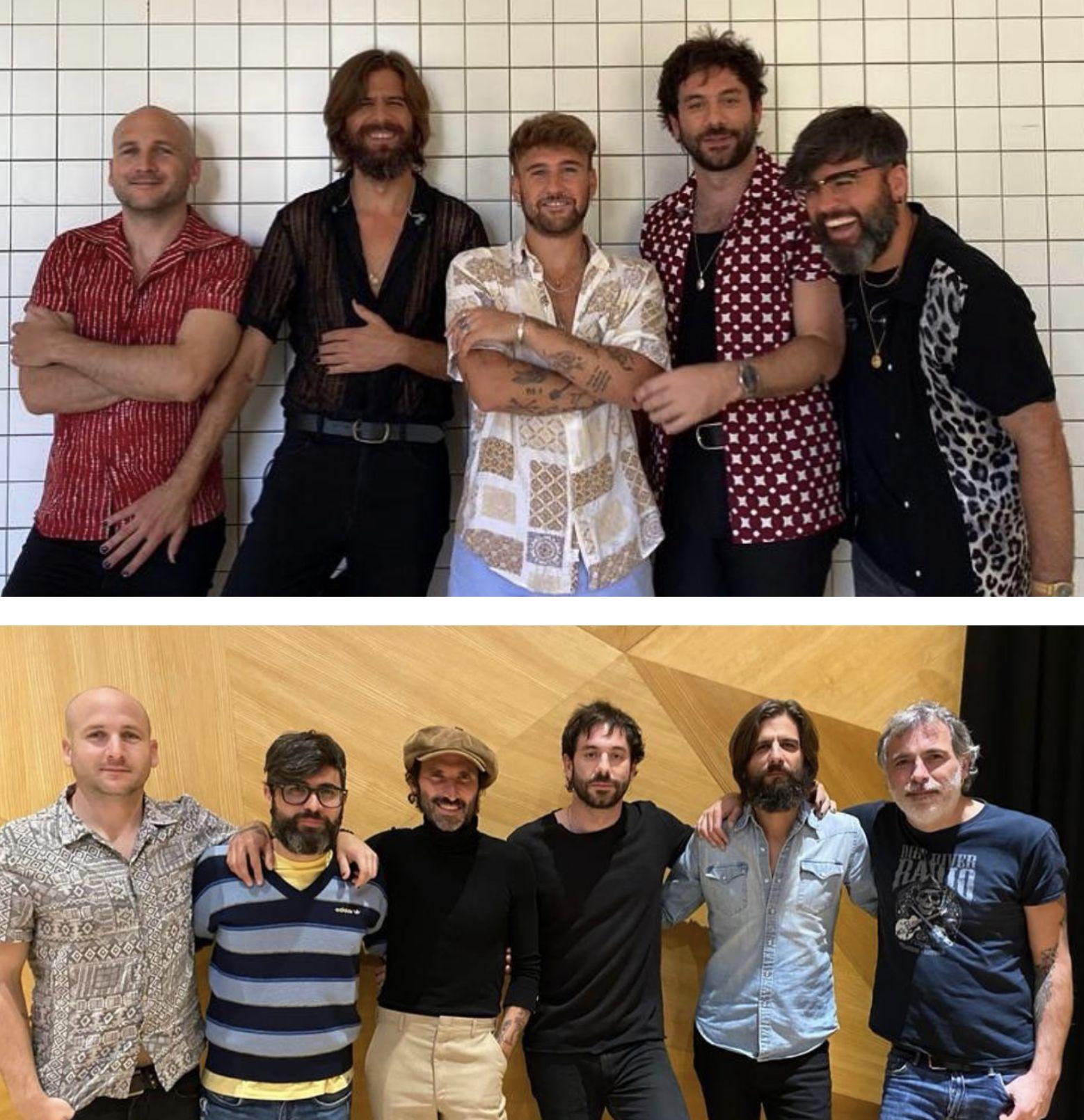 Los integrantes de Viva Suecia junto con algunos artistas con los que colaboran en su último disco.