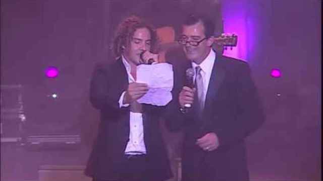 David Bisbal y Antonio Banderas en una gala Starlite.