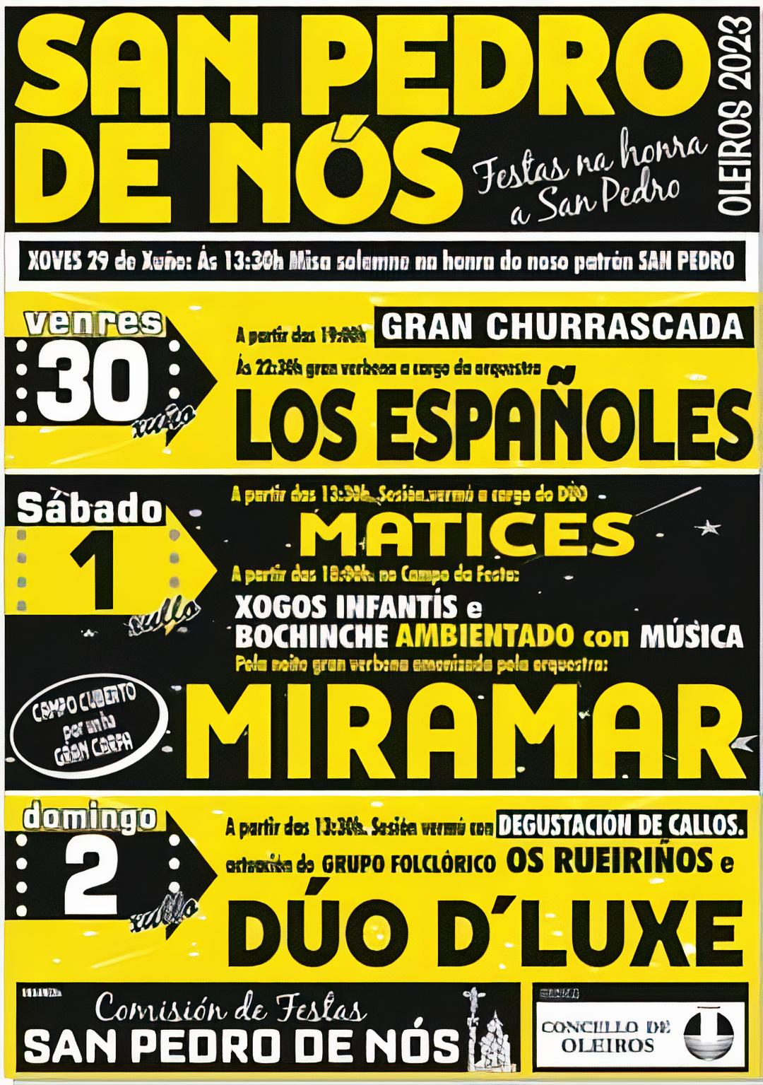 Cartel de las fiestas de San Pedro de Nós.