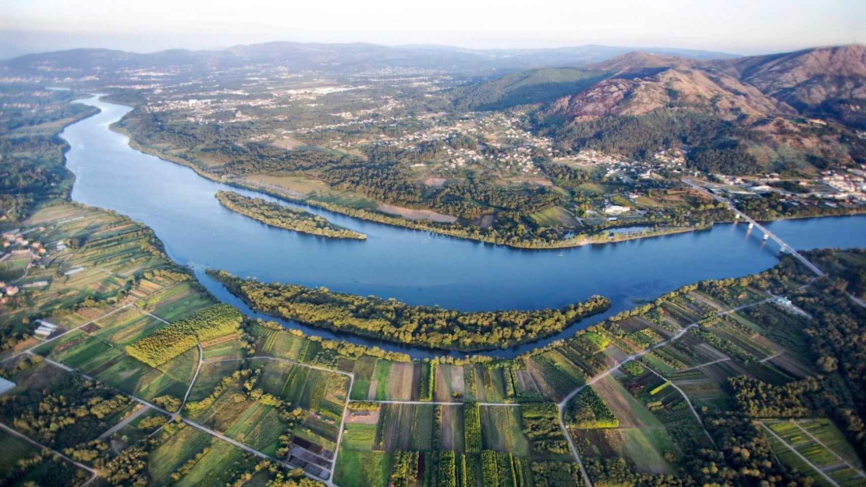 El río Miño en la frontera entre Galicia y Portugal.