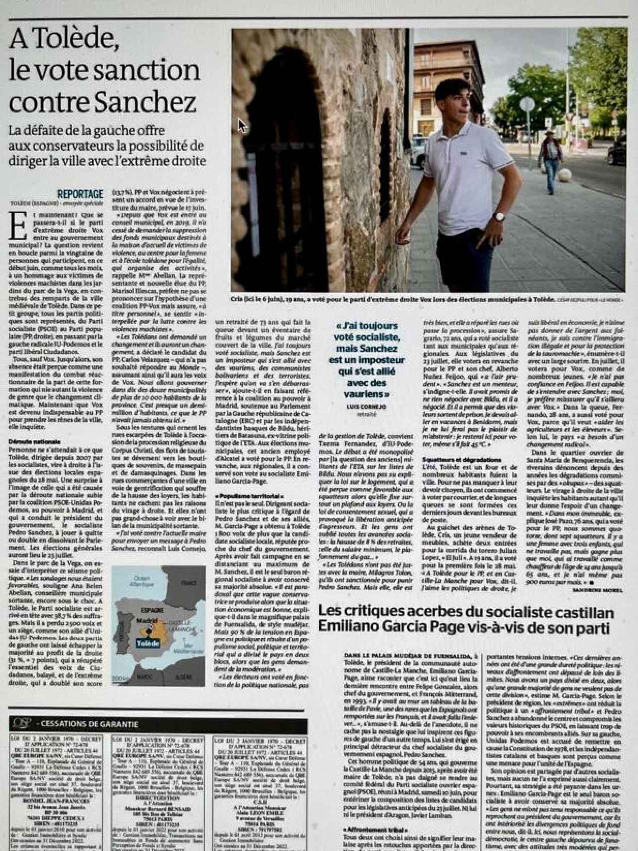 Reportaje en Le Monde