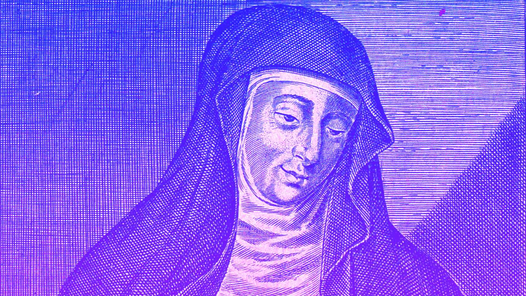 Hildegard von Bingen, grabado de la época