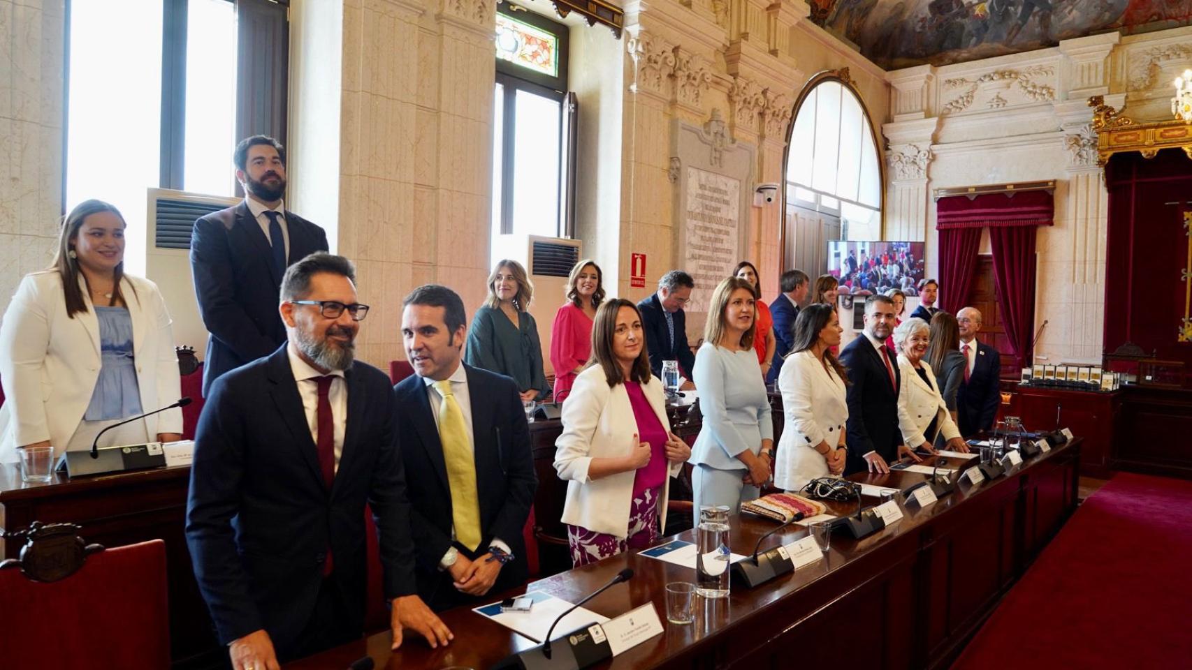Ediles del PP en el Ayuntamiento de Málaga.
