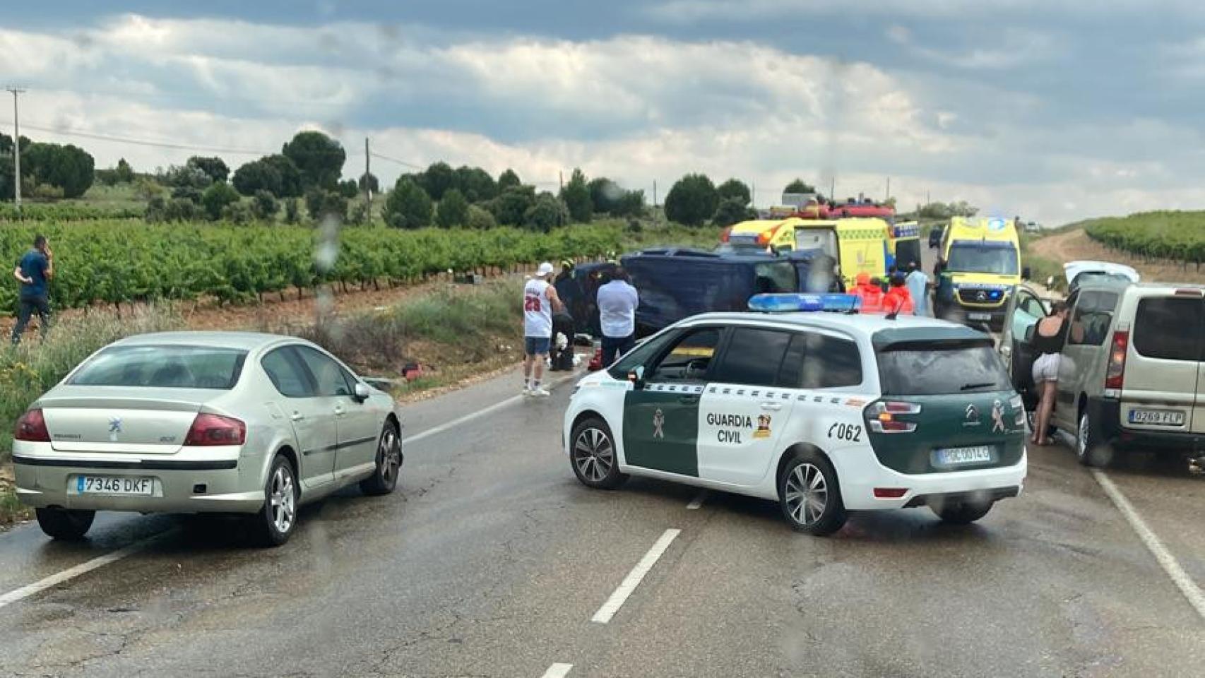 Salida de vía de una furgoneta en el kilómetro 23 de la CL-610