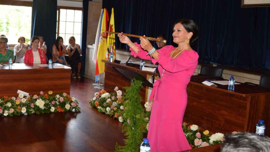 Nidia Arévalo tras ser investida alcaldesa por cuarta vez.