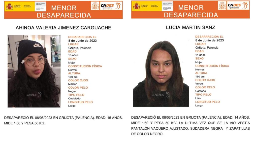 Carteles de la desaparición de dos niñas en Grijota (Palencia)