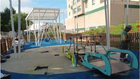 Obras de renovación del parque infantil situado en la calle Ribeira Sacra