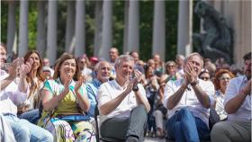 Alfonso Rueda en el acto de Feijóo en Madrid este domingo