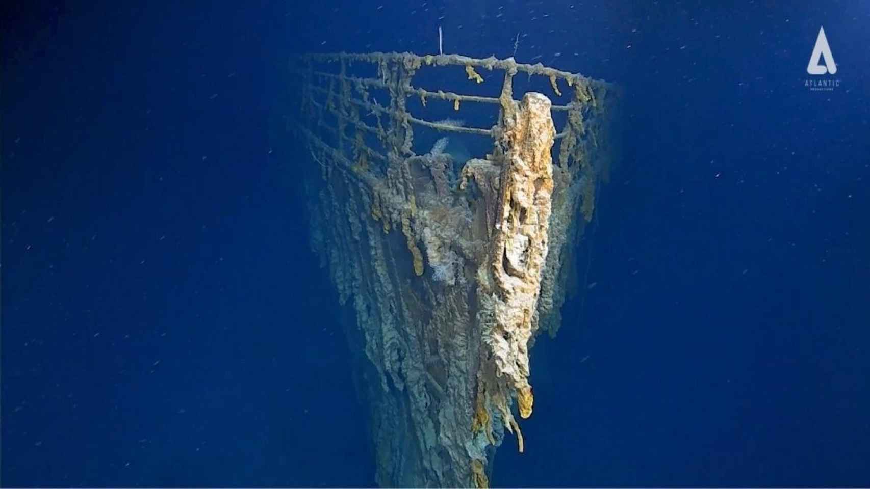 Fotografía de los restos del Titanic.