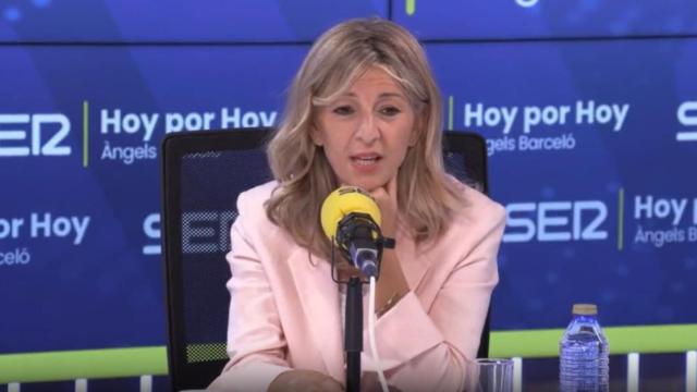 La líder de Sumar y ministra de Trabajo, Yolanda Díaz, este martes en la Ser.