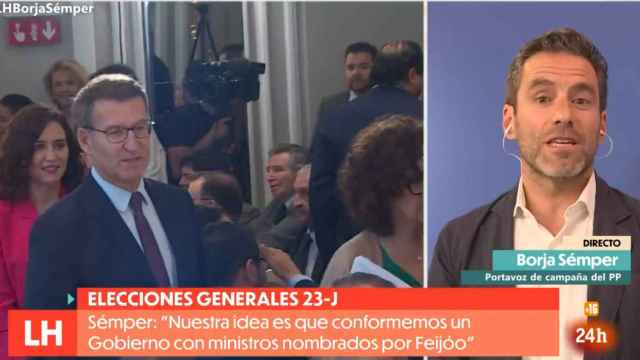 Borja Sémper, 'número tres' del PP al Congreso por Madrid el 23-J, durante una entrevista en TVE este martes.